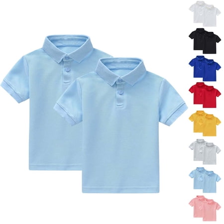 Pretxorve Kids Boys and Girls Short Sleeve Solid Crew Neck Daily Top with 2 Piece Set for Summer Open-air Wear Shirts