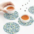 thumbnail image 5 of Kdxio Floral In Blue Funny Coasters,4 Pcs Leather Coasters,Housewarming Gifts,Protect Furniture from Water Marks Scratch and Damage, 5 of 6