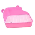 thumbnail image 1 of Caja de arena para conejos para mascotas, inodoro, ropa de cama para interiores, caja para orinal, orinal de entrenamiento de esquina Rosa 11x7.9x7.5in Zulema Inodoro con bandeja de arena, 1 of 8