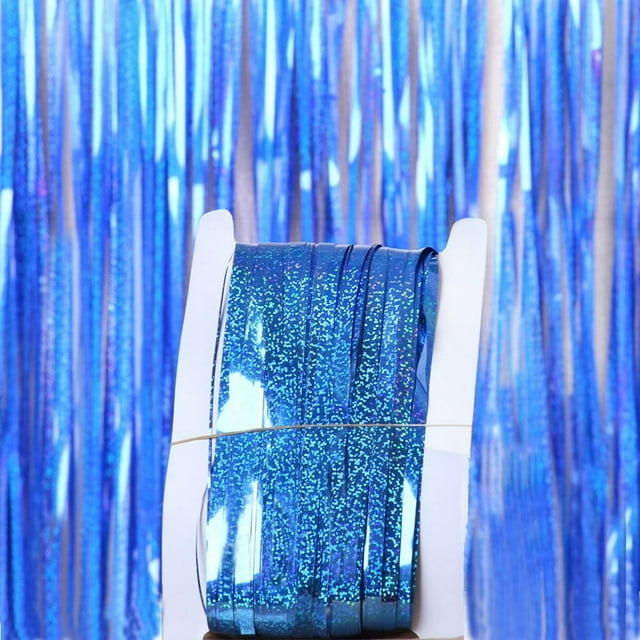 Rideau à Franges en Papier d'Aluminium Pailleté Décor de Fête d'Anniversaire Mariage Hawaii