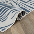 thumbnail image 4 of World Rug Gallery Contemporary Nature Inspired Tropical Leaves Reversible Indoor/Outdoor Area Rug - Blue 5'x7', 4 of 7