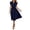 Navy Blue, variant on NAYTOAO Womens Casual Midi Dresses Solid V Neck Short Sleeve Button Shirt Belted Dress with Pockets for Spring Summer 2026
