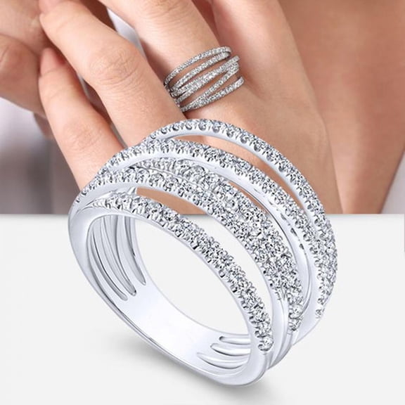 LINXIQIN With handcrafted details Proposal Wedding Ladies For Women Shiny High Quality Cubic Zirconia CZ Ring Thoughtful Surprise Comes in Elegant Box