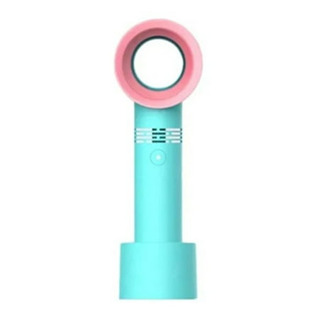 

Flash Sale Handheld Bladeless Fan USB Rechargeable 2000mAh Cooling Safe Eyelash Dryer Fan for Salon Green