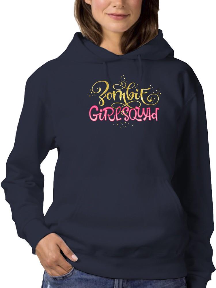 Zombie Girl Squad. Gold Glitter Hoodie Women -Image by Shutterstock, Female  Large - Walmart.com