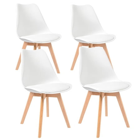 Aykah Modern Dining Chairs, Kitchen Chair, White, Kids, Plastic with ...