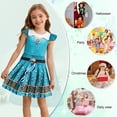 thumbnail image 6 of Benylion Girls Blue Princess Dress up with Cape Halloween Cosplay Costume Toddler Kids Princess Dresses Flutter Sleeve Birthday Fancy Party Outfits for 2-3 Years, 6 of 6
