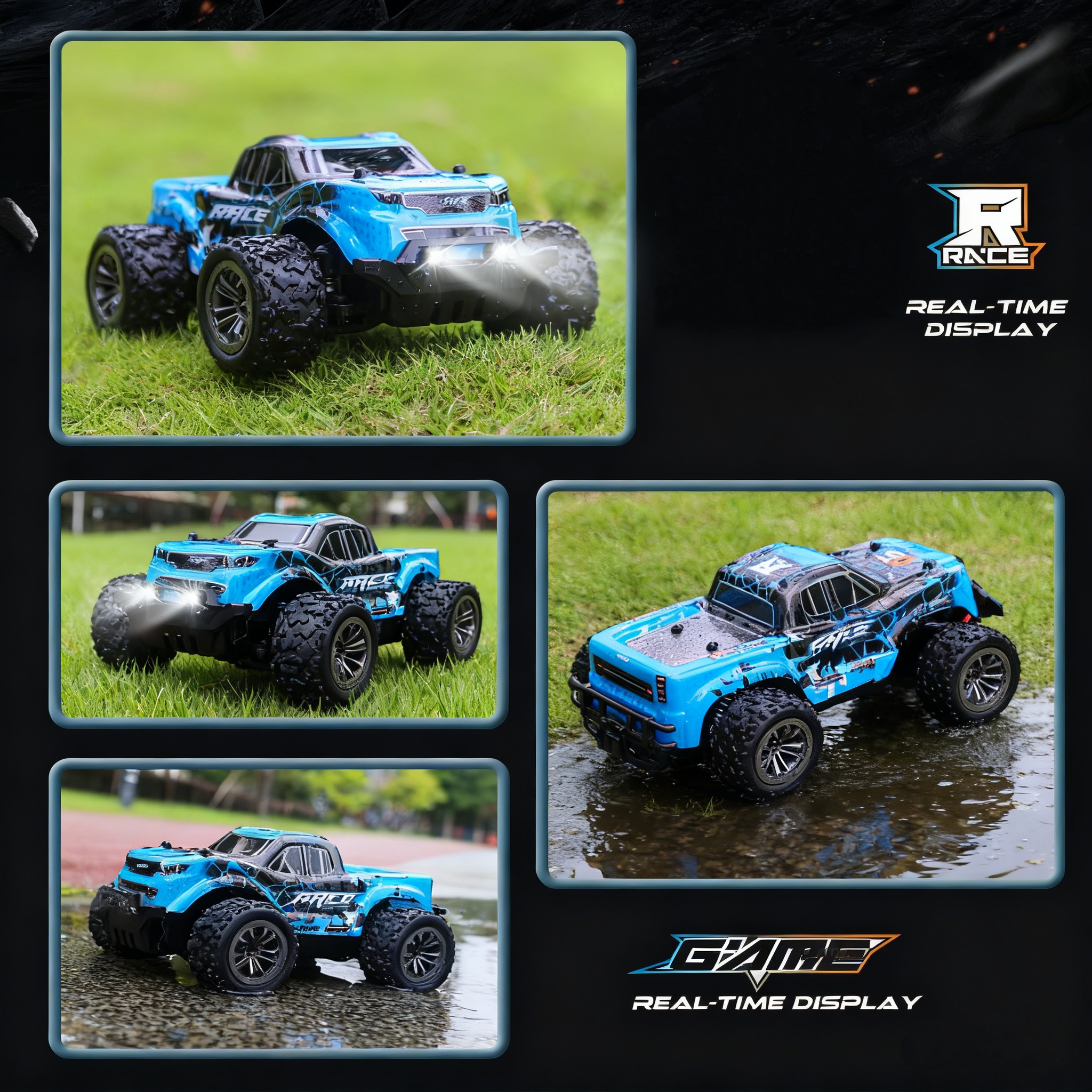 Remote Control Car, 1:20 Scale High Speed RC Cars,2WD 20Km/h with Two Rechargeable Batteries, Remote Control Monster Truck Off Road Racing Car Toys for Kids and Boys