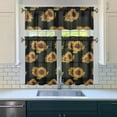 thumbnail image 5 of Vintage Yellow Sunflower Kitchen Curtains - Rustic Tier Panels with Rod Pocket, 5 of 5