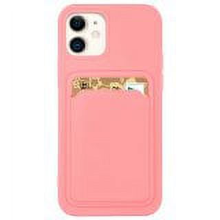 Silicone Card Holder Protection Case For iPhone 12 / 12 Pro in Pink