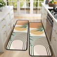 thumbnail image 4 of Kitchen Rugs Sets Of 2,Orange Boho Geometric and Plant Pattern Anti Fatigue Kitchen Mat Rugs Non Slip Washable,Decorative Kitchen Floor Mats for Kitchen,Sink,Laundry,17"x47"+17"x47", 4 of 5