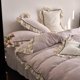 thumbnail image 2 of Xiao Hua Juego de sábanas, juego de sábanas y fundas de almohada, juego de cama individual, ropa de cama de hotel, decoración del hogar (morado), 2 of 5