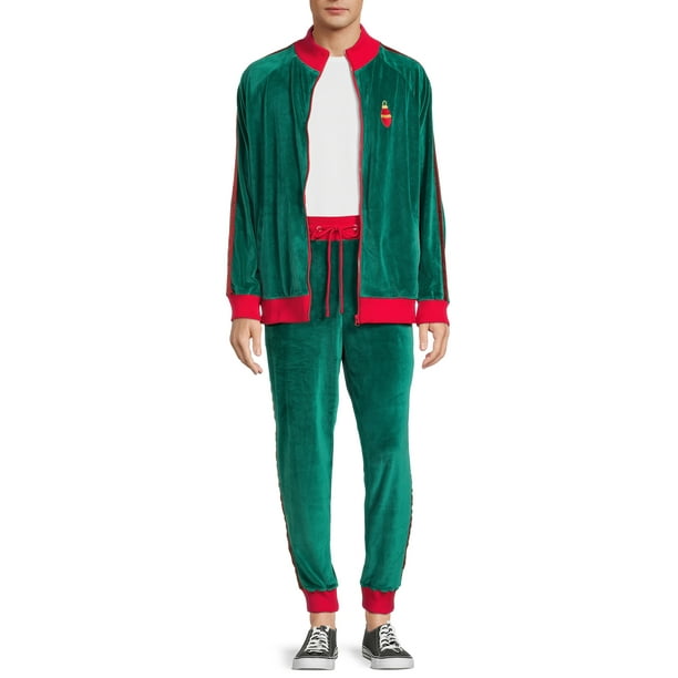 Jolly Knits Men's Ugly Christmas Tracksuit Set, 2 Piece Outfit Set S