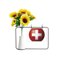 thumbnail image 1 of Switzerland National Flag Football Artificial Sunflower Vases Bottle Blessing Card, 1 of 3