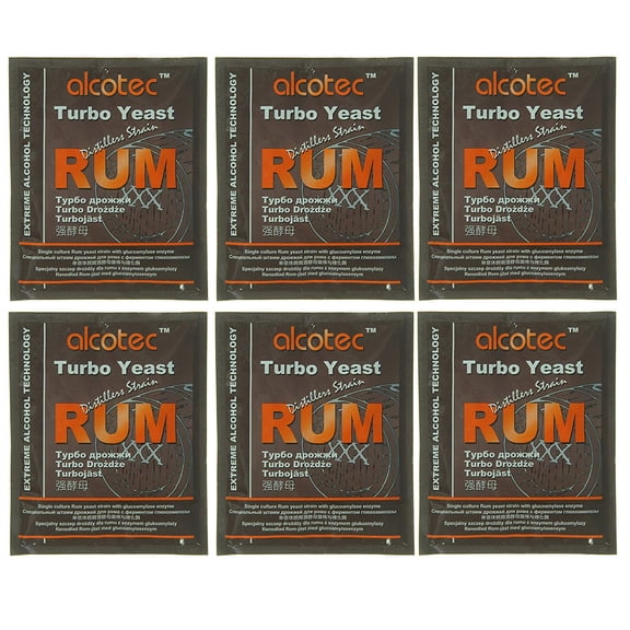 Alcotec Distiller’s Yeast Rum with Glucoamylase (Pack of 6)