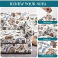 thumbnail image 3 of CHUNTIAN 2 Piece Chair Covers Stretch Arm Covers Chair Couch Covers, Armchair Slipcover with Separate Chair Cushion Cover, Floral Washable Chair Protector for Living Room (Armchair, Grey Flower), 3 of 5
