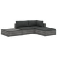 thumbnail image 6 of vidaXL Patio Furniture Set 4 Piece Patio Sectional Sofa with Table Poly Rattan, 6 of 21