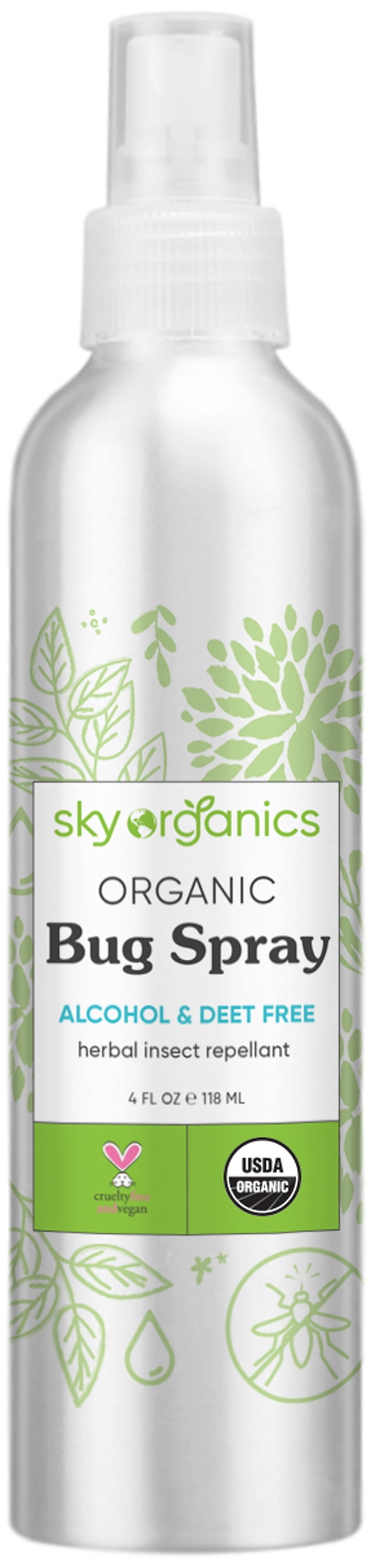 Sky Organics Organic Bug Spray for Body to Protect & Repel, 4 oz