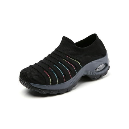 

Lacyhop Women Casual Air Cushion Sneakers Trainers Running Comfy Breathable Gym Sock Shoes