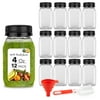 Stock Your Home Plastic Juice Bottles with Lids, Juice Drink Containers with Caps, 4 oz, 12 Count