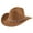 Brown, variant on Unisex Stylish Western Cowboy Fedora Hat Bohemian Rhinestone Hat Curved Brim Hat for Adults Themed and Fashion Wear,Navy,One Size