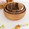 thumbnail image 4 of 7 Pcs Acacia Wooden Serving Bowl Set Salad Mixing Bowl For Fruits Salad Cereal-Ⅰ, 4 of 8