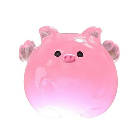 

Micro View Angel Animal Gardening Night Light Small Ornament Transparent Winged Pig Duckling Resin Accessories