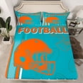 thumbnail image 2 of jejeloiu American Rugby Ball Queen Sheet Sets,Orange Cyan Bed Set For Boys Kids 4 Pieces, 2 of 7