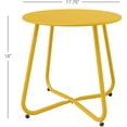 thumbnail image 3 of Hemoton Outdoor&Indoor Steel Patio Side Table, Weather Resistant Outdoor 18-inch Small Round End Table for Patio, Yard, Balcony, Garden,Poolside, Living Room, Bedroom, Yellow, 3 of 9