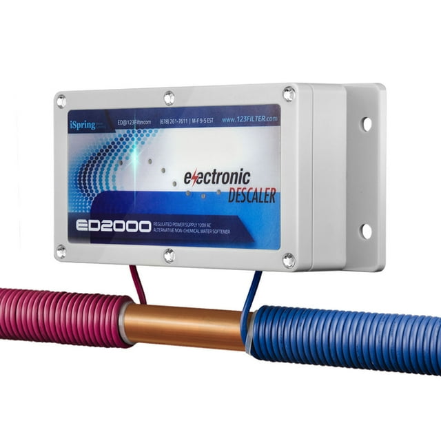 iSpring ED2000 Whole House Water Descaler, Alternative Electronic SaltFree Hard Water Softener