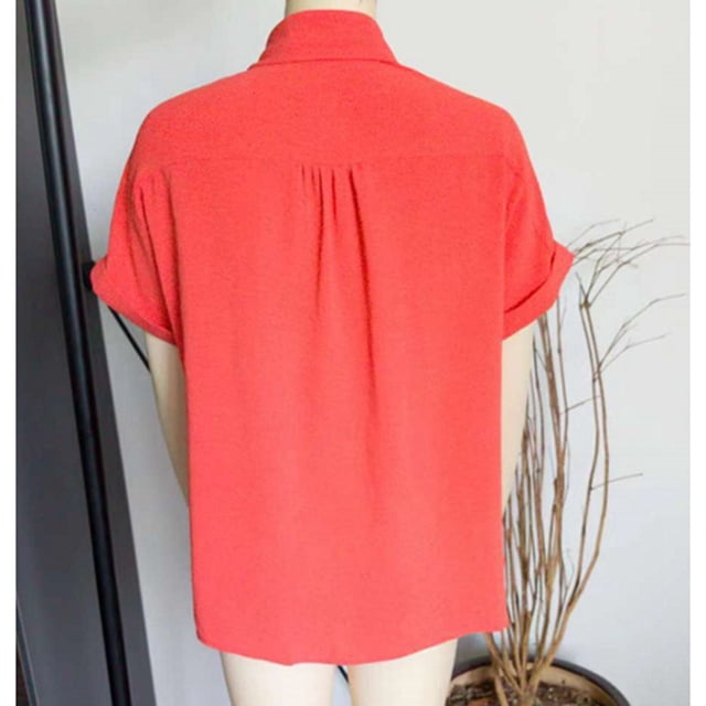 Blusa de manga corta blusa con cuello vuelto a la moda para mujer para citas ANGGREK Otros