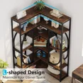 thumbnail image 4 of Tribesigns 7-Shelf Corner Bookshelf, Large Modern Corner Bookcase, Tall Corner Shelf Stand with Storage, L-Shaped Display Rack with Metal Frame for Living Room Home Office (Rustic Brown), 4 of 8