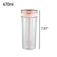 thumbnail image 3 of Glass Water Bottle,Elegant Transparent 670ml Plastic Water Bottle With Lid Juice Stick Cup Drink Cup For Students, 3 of 4