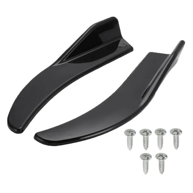 Terraxo 2 Pieces Car Corner Spoiler Pair Front Rear Diffuser Splitter Protector PP Material Anti Scratch Suitable for Sports Car Styling Vehicle Enhancement Black