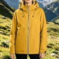 thumbnail image 5 of thefmos Women's Long Sleeve Jacket with Hood Trendy Solid Color Zip Up Outerwear Warm Lightweight Insulated Windbreaker Casual Fall Winter Clothes, Yellow L, 5 of 6