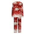 thumbnail image 4 of Tnhcen 2-Piece Christmas Snowflake Print Pajamas for Women Warm Soft V-Neck Casual Long Sleeve Top Pants Pjs Set Lounge Nightwear Homewear S-3XL, 4 of 4