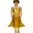 thumbnail image 4 of TOOYOU Girls Dresses Shiny Metallic Pleated Skirt For Ballet Dance Party Dress Up Girls Holiday Photo Sundress Sweet Girl Skin Friendly Sundress ,Size 170 , Yellow, 4 of 4