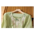 thumbnail image 6 of T Shirts For Women Womens Tops Loose Cotton Elegant Summer Five Part Sleeve Top Round Neck Embroidered Shirt Short Sleeve T Shirt, 6 of 7