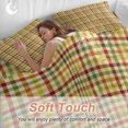 thumbnail image 4 of Thanksgiving Fall Bedding Duvet Cover Set Full Size 4 Pieces Farmhouse Colorful Lattice Bedding Set with Zipper Closure, 1 Comforter Cover 86x90 Inches 1 Flat Sheet & 2 Pillow Cases, 4 of 9