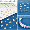 thumbnail image 4 of 120PCS 18k Gold Plated Disc Spacer Beads 6/8/10mm Flat Round Loose Beads Brass Heishi Beads Long-Lasting Beads for DIY Bracelet Necklace Earrings Summer Jewelry Craft Making Gold, 4 of 6