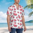 thumbnail image 3 of Balery Watermelon Camisas hawaianas de manga corta para hombre, camisas playeras de corte holgado, camisas de vacaciones con botones,XX-Large, 3 of 7
