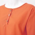 thumbnail image 5 of Gibobby Conjunto de sudadera informal para mujer Mujer Casual Color sólido Algodón Lino Cuello redondo Manga larga Botón Top Pantalones Conjunto(Naranja,XL), 5 of 5