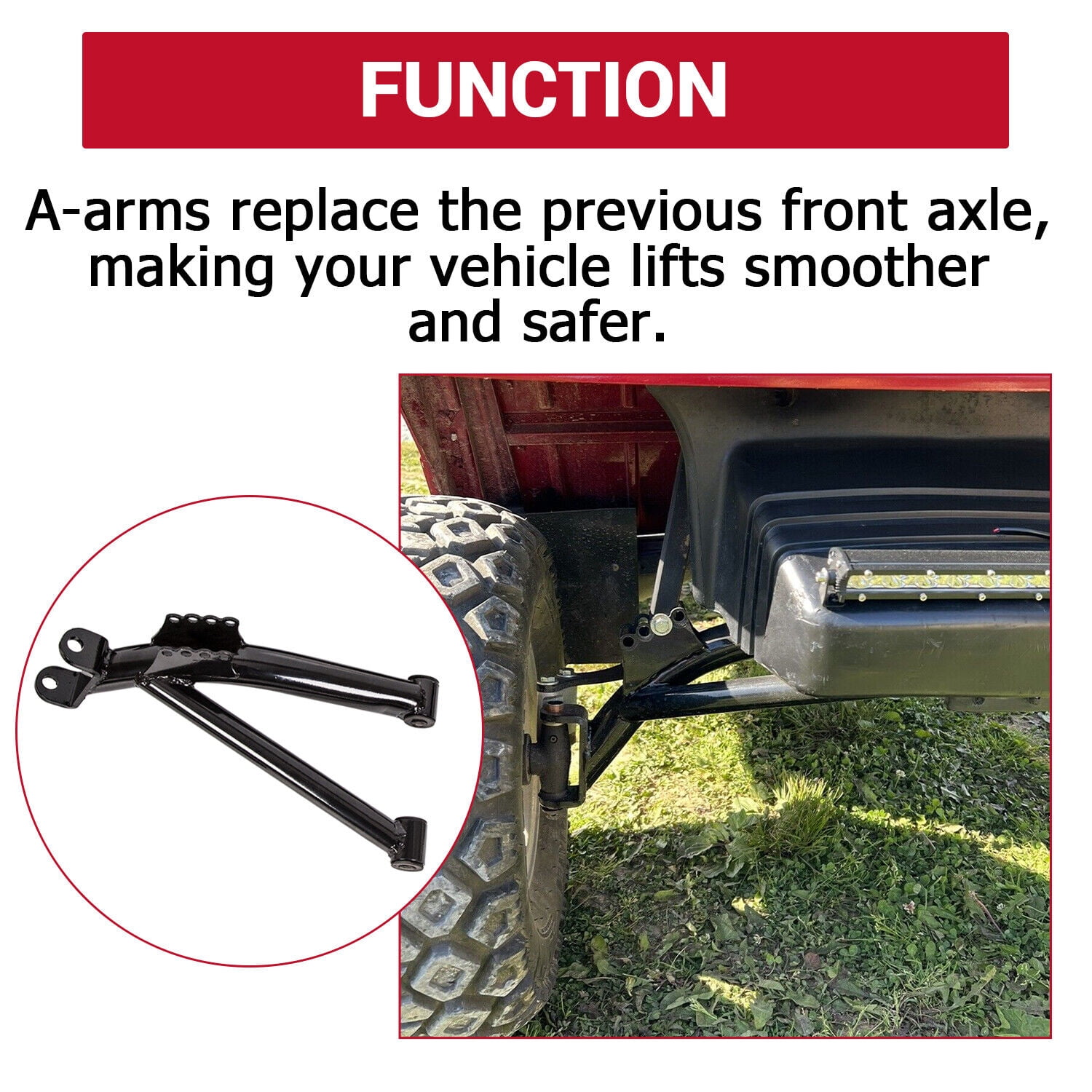 Kojem 6" A-Arm A Arm Lift Kit for 1995-2002 Yamaha Golf Cart G8-G14 G16 G19 G20 Electric/Gas Model