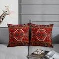 thumbnail image 3 of Throw Pillow Covers, Home Art Decor, 20 x 20 Inches Set of 2 Cushion Couch Sofa Cases, Abstract Oil Painting Pillowcases for Bedroom, Living Room, Ethnic Decorative, Red Tribal, 3 of 6