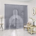 thumbnail image 4 of WARM HOME DESIGNS Pair of 2 Extra Large 108" (Width) X 100" (Length) Wall to Wall Sheer Silver Room Divider Curtains with 2 Matching Tie-Backs. Total Width is 216 Inches (18 feet). K Silver 108x100, 4 of 5