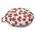 thumbnail image 1 of Floral Round Floor Cushion with Handle, Vintage Blooming Lily Flowers Depicted on Plain Background, Decorative Pillow for Living Room & Dorms, 18" Round, Olive Green Vermilion, by Ambesonne, 1 of 4