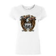 thumbnail image 1 of Tee Hunt Route 66 America's Highway Women's T-Shirt Bald Eagle Motorcycle Club Shirt, White, Small, 1 of 4