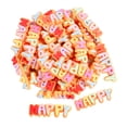 thumbnail image 1 of 50 Uds 4 abalorios de resina con letras felices en crema perfecl Botones trasera plana, 1 of 7