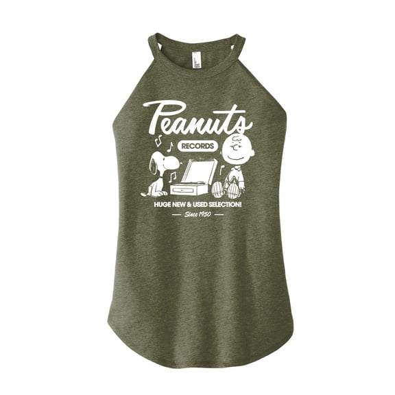 Peanuts - Charlie Brown Records - Juniors High Neck Tank Top