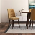 thumbnail image 5 of Annabelle 9-Piece Modern Dining Room Solid Wood Table and Gold Velvet Chair Set, 5 of 6